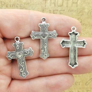 Heart Cross Charms Bulk