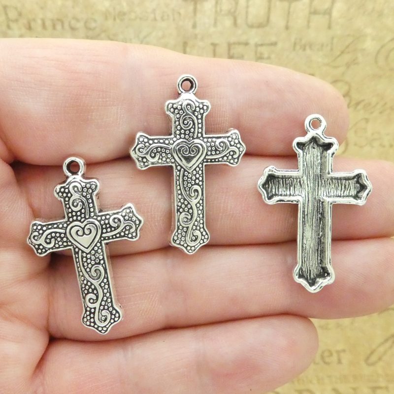 Heart Cross Charms Bulk