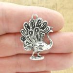 Silver Peacock Charm