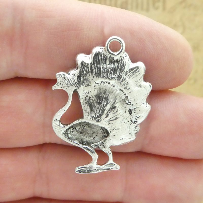 3 Silver Peacock Charm by TIJC SP1932 - Image 5