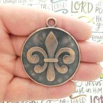 1 Fleur de Lis Charm Pendant Copper by TIJC SP1943