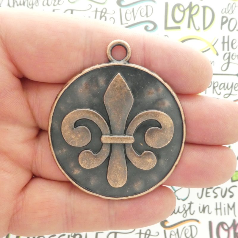 1 Fleur de Lis Charm Pendant Copper by TIJC SP1943