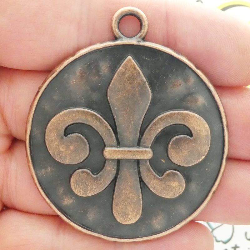 1 Fleur de Lis Charm Pendant Copper by TIJC SP1943 - Image 2