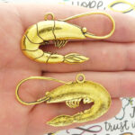 Gold Shrimp Pendant