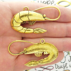 Gold Shrimp Pendant