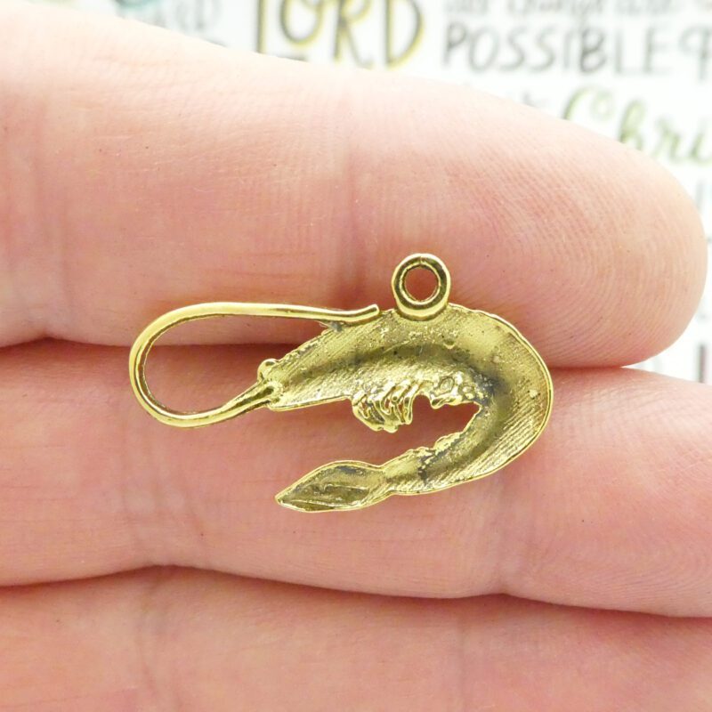 8 Louisiana Gold Shrimp Charm Pendant by TIJC SP1956 - Image 4
