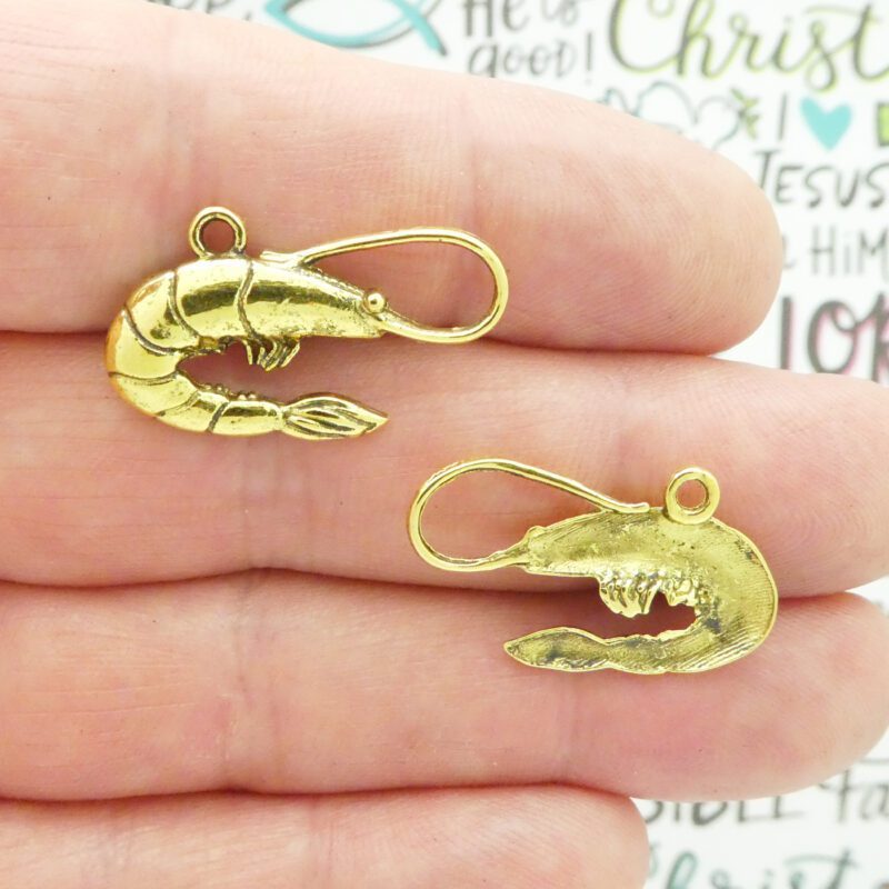 shrimp charms for jewelry making