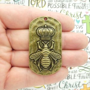 1 Mardi Gras Queen Bee Pendant in Bronze Pewter by TIJC SP1957