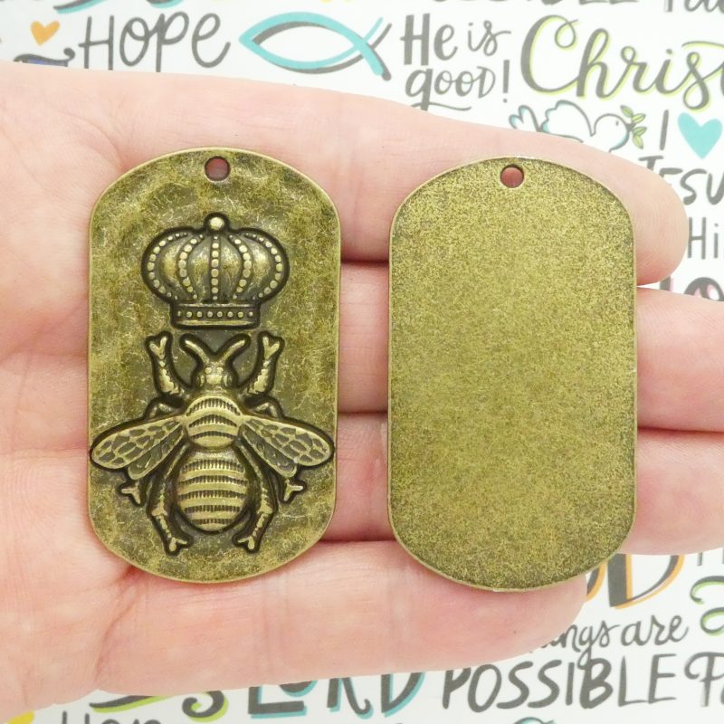 Bulk 3 Mardi Gras Queen Bee Pendant in Bronze Pewter by TIJC SP1957B - Image 4