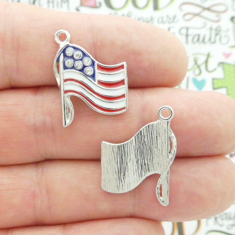American flag charms for jewelry making