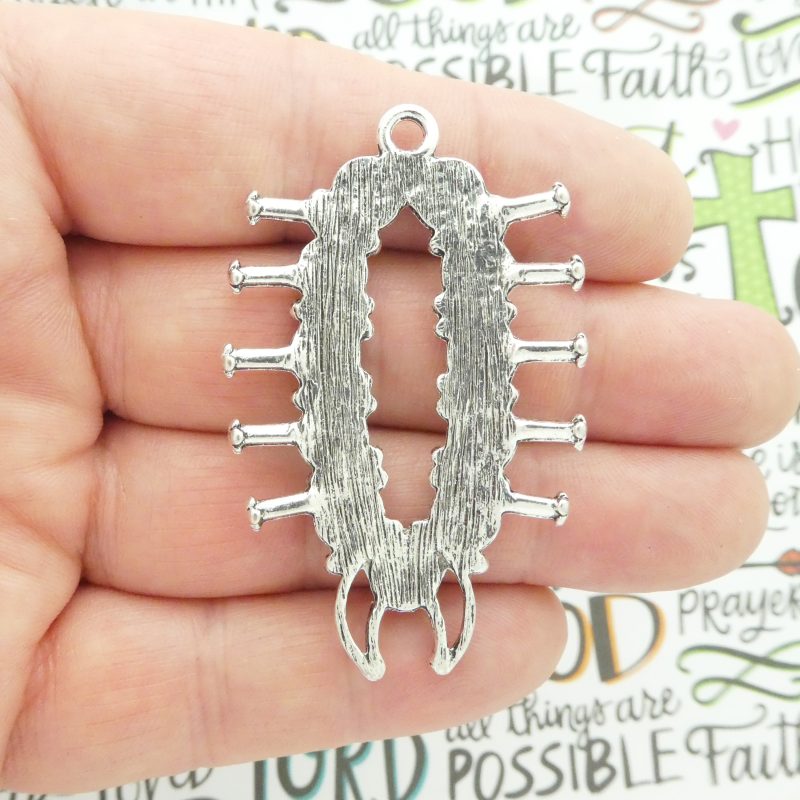 1 Indian Turquoise Pendant Silver Pewter 59x37mm by TIJC SP1966 - Image 3