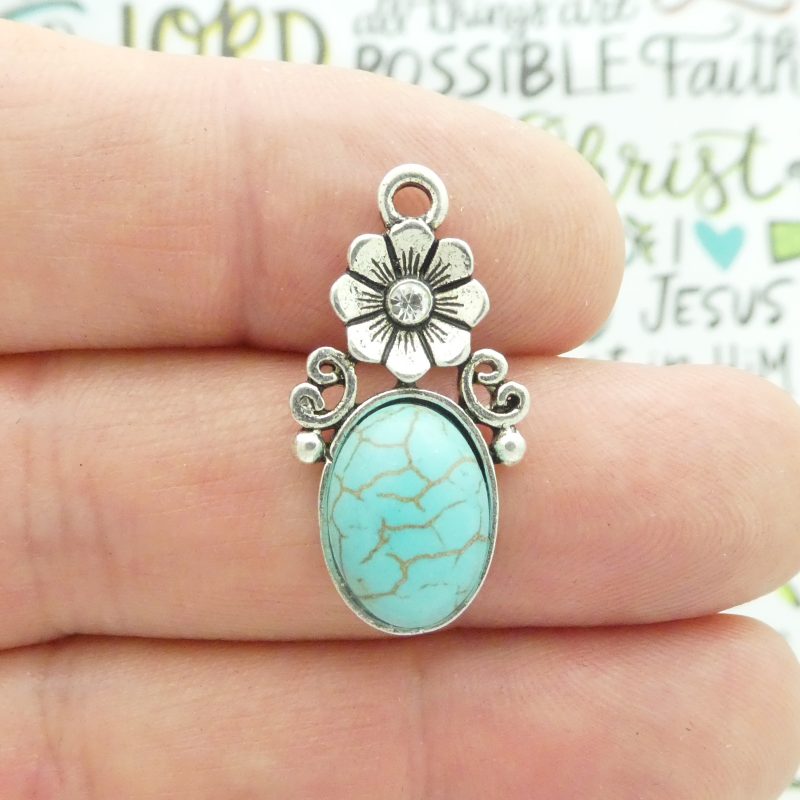 silver flower charm