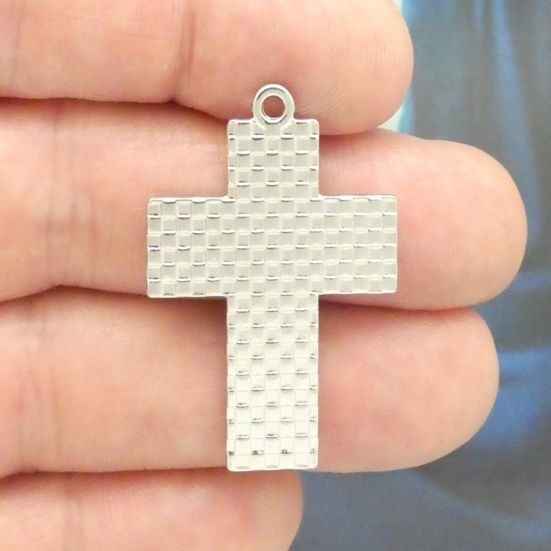 2 Cross Autism Puzzle Charms Silver with Enamel by TIJC SP1970 - Image 4