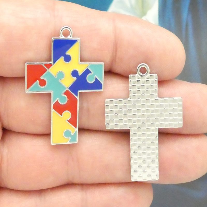 autism puzzle piece charms for jewelry making