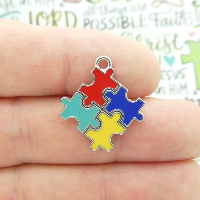autism puzzle piece charms for jewelry making