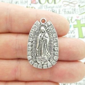1 Our Lady of Guadalupe Medal Silver with Crystal by TIJC SP1972