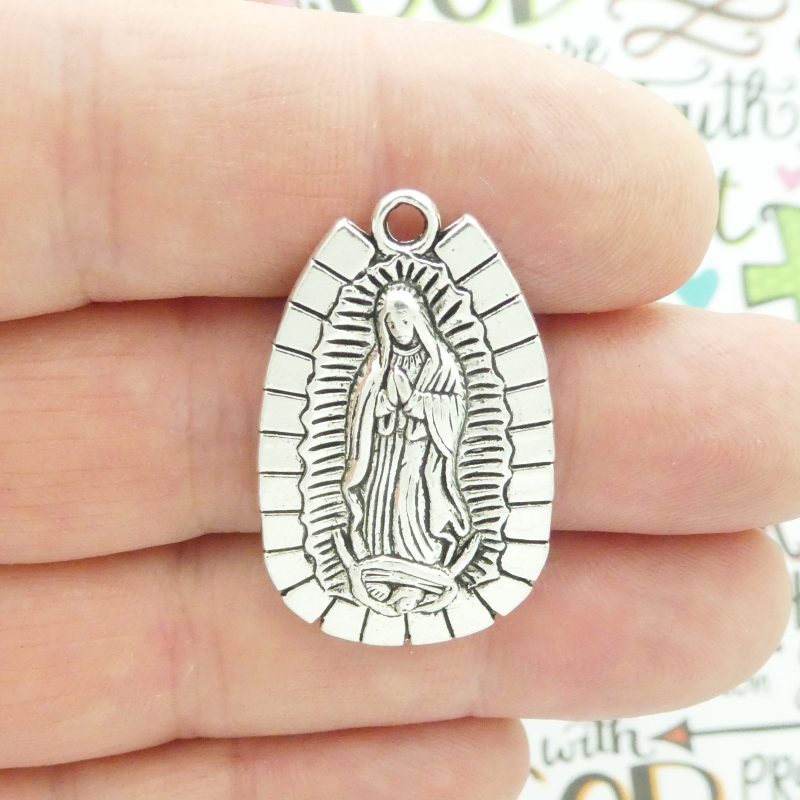 1 Our Lady of Guadalupe Medal Silver with Crystal by TIJC SP1972 - Image 3
