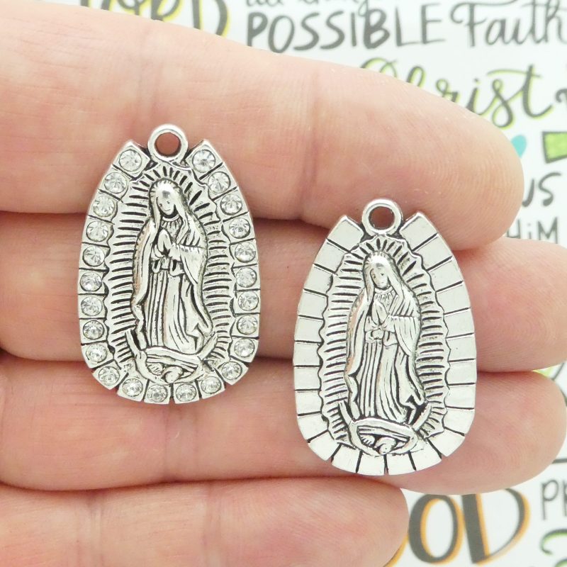 1 Our Lady of Guadalupe Medal Silver with Crystal by TIJC SP1972 - Image 4