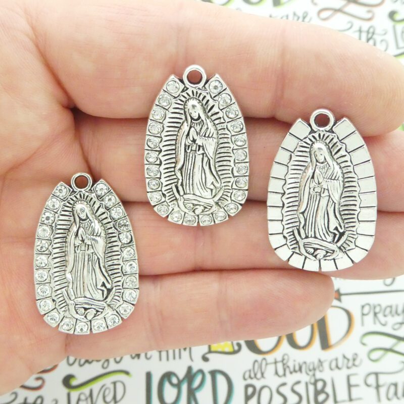 1 Our Lady of Guadalupe Medal Silver with Crystal by TIJC SP1972 - Image 5