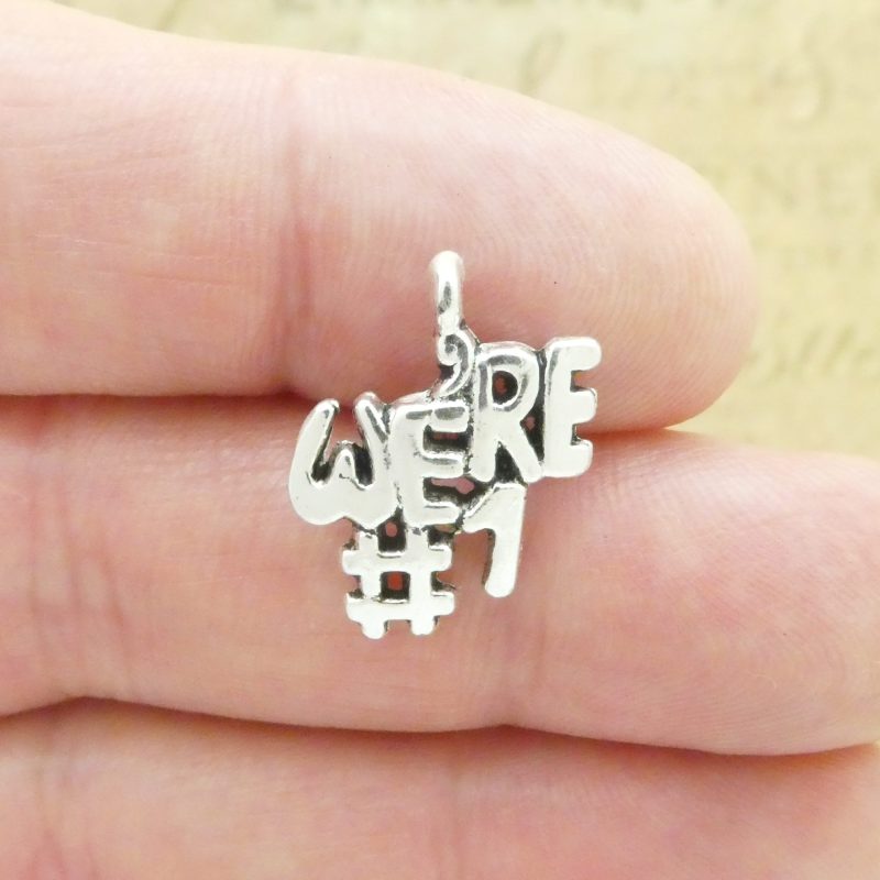 BULK 20 We're Number 1 Charms 20x16mm by TIJC SP1976B - Image 3