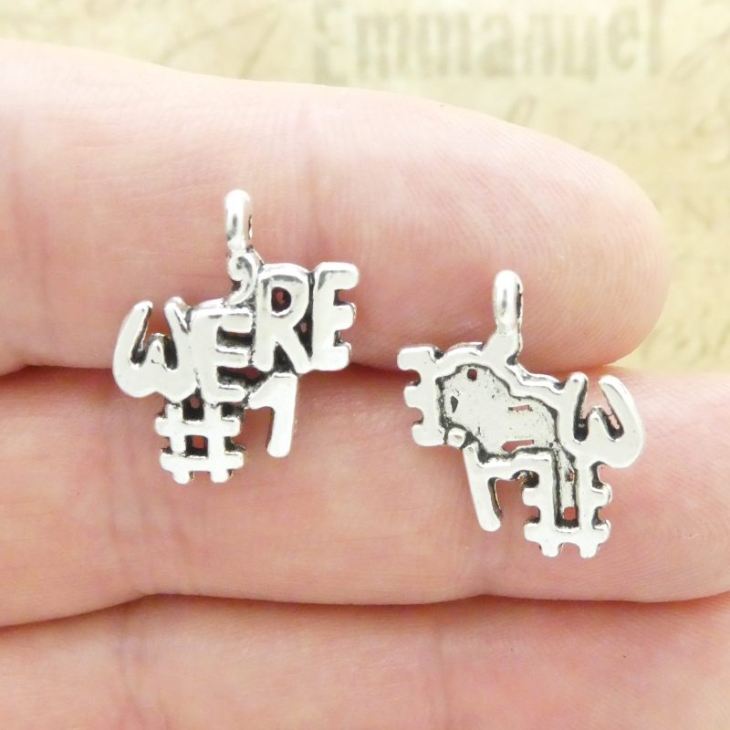 BULK 20 We're Number 1 Charms 20x16mm by TIJC SP1976B