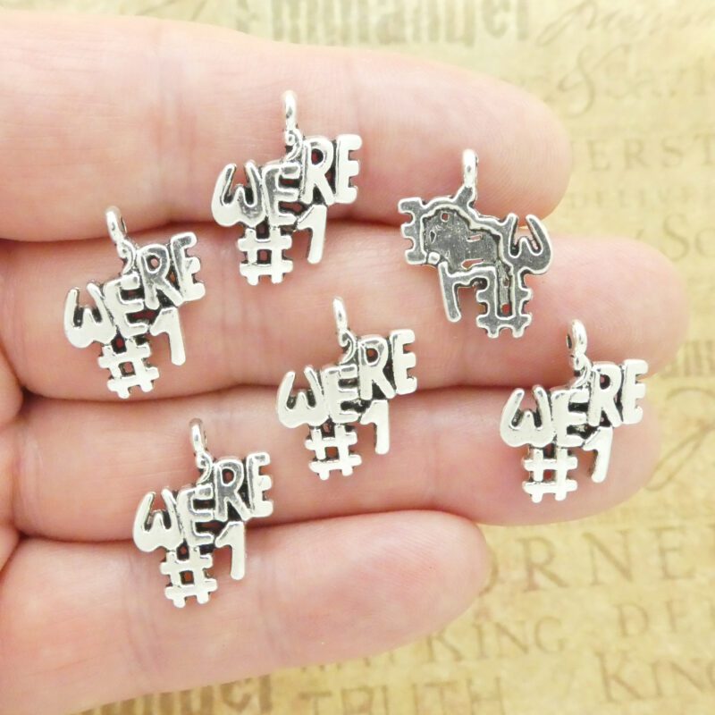 BULK 20 We're Number 1 Charms 20x16mm by TIJC SP1976B - Image 2