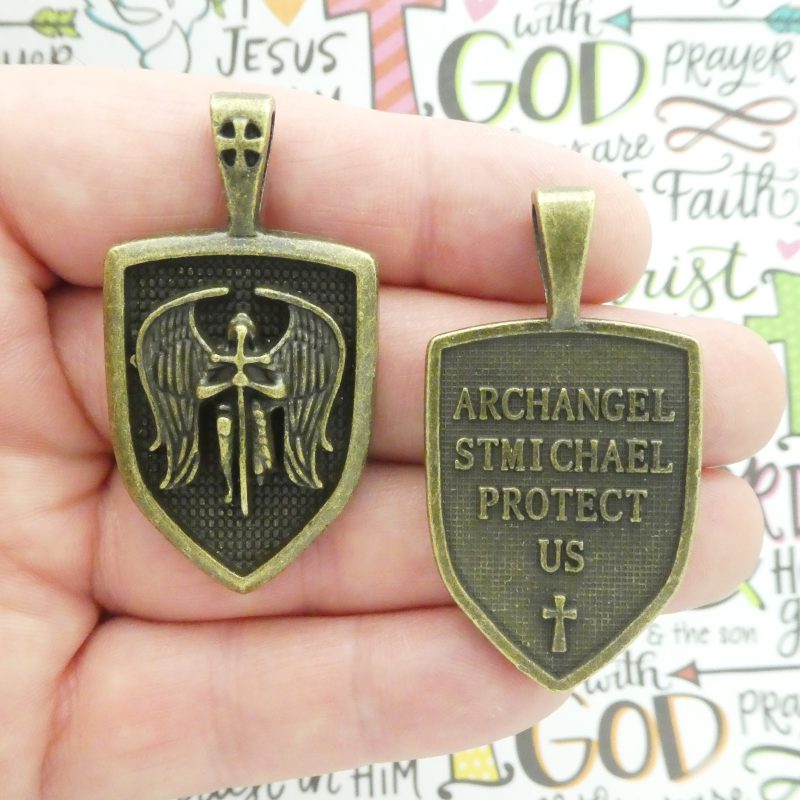 1 Bronze St Michael Charm Pendant by TIJC SP1988 - Image 3