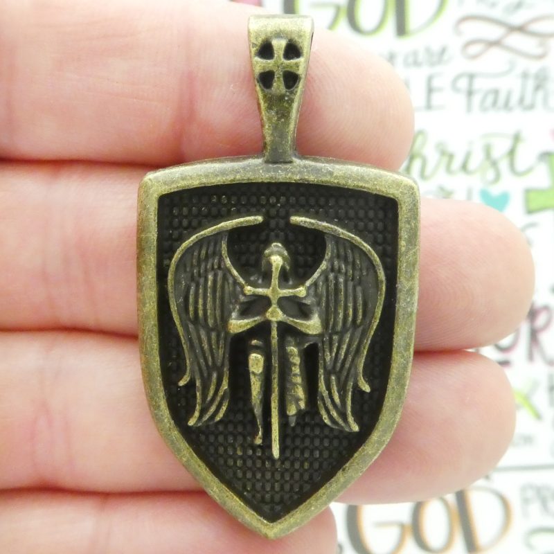 1 Bronze St Michael Charm Pendant by TIJC SP1988 - Image 2