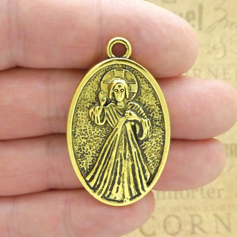 BULK 3 Oval Gold Our Lady of Guadalupe Medal with Divine Mercy by TIJC SP1992B - Image 5