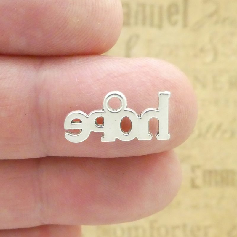 10 Silver Affirmation Hope Charms 9x17mm by TIJC SP1994 - Image 4