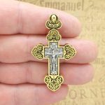 Gold Crucifix Cross Charm Pendant