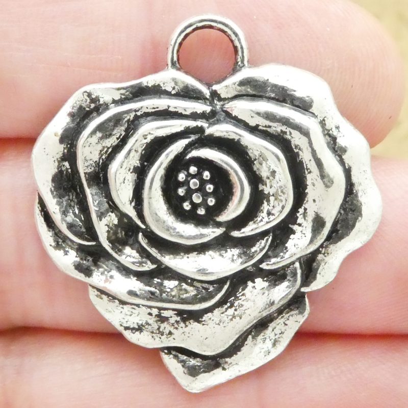 silver rose pendants wholesale