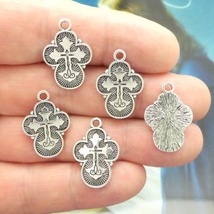Silver Cross Charms Bulk