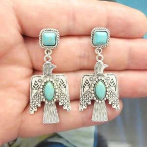 silver thunderbird earrings