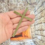 large bronze cross pendants for jewelry making