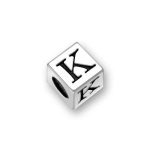 silver block alphabet beads