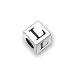 silver block alphabet beads