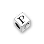 silver block alphabet beads