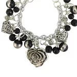 Silver Rose Charm Bracelet