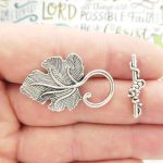 Silver Leaf Toggle Clasp