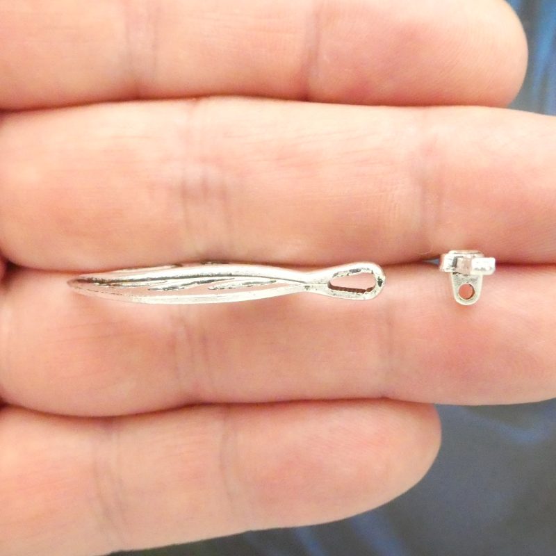 6 Sets Silver Leaf Toggle Clasp 37x18mm by TIJC SPT013 - Image 4