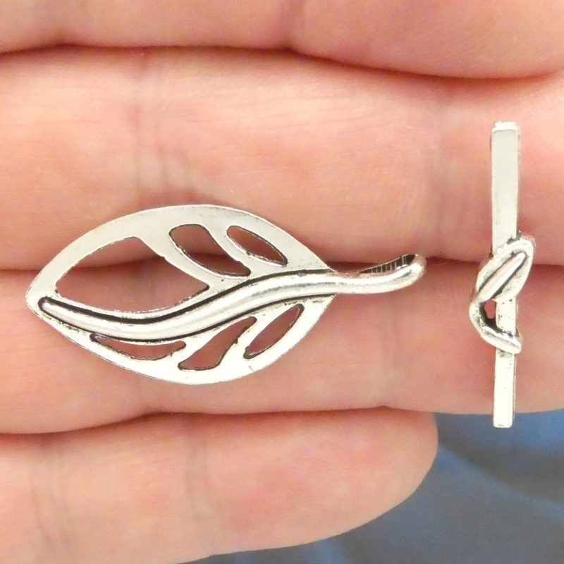 Silver Leaf Toggle Clasp
