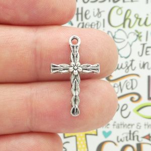 Flower Cross Charms Wholesale