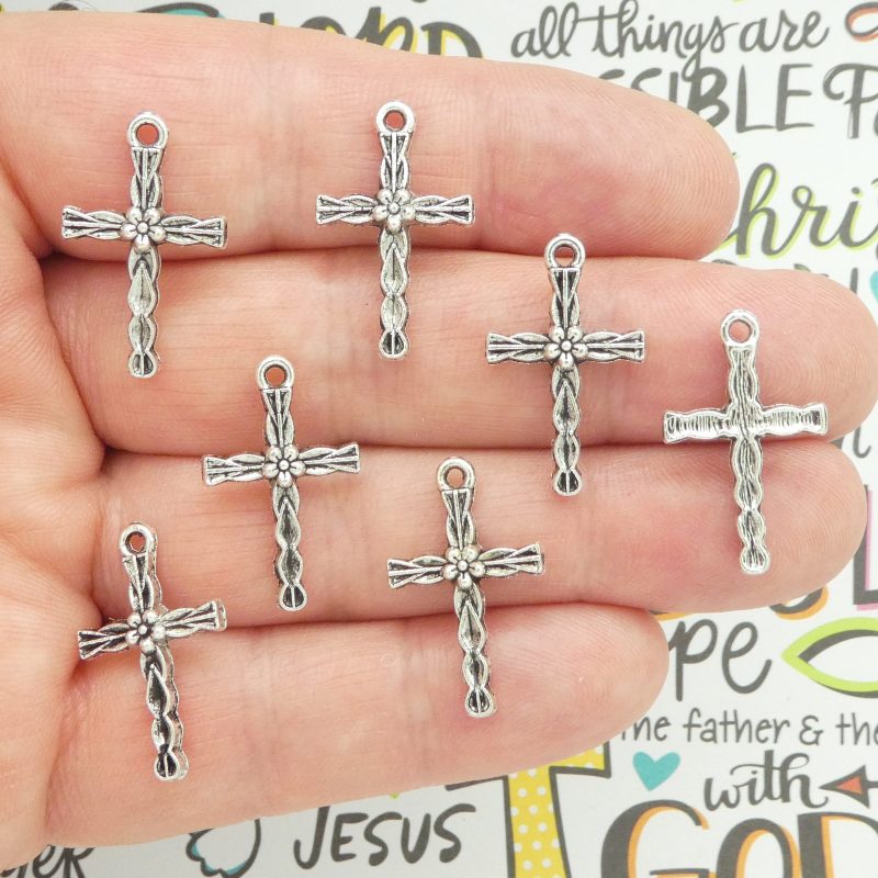 Flower Cross Charms Bulk