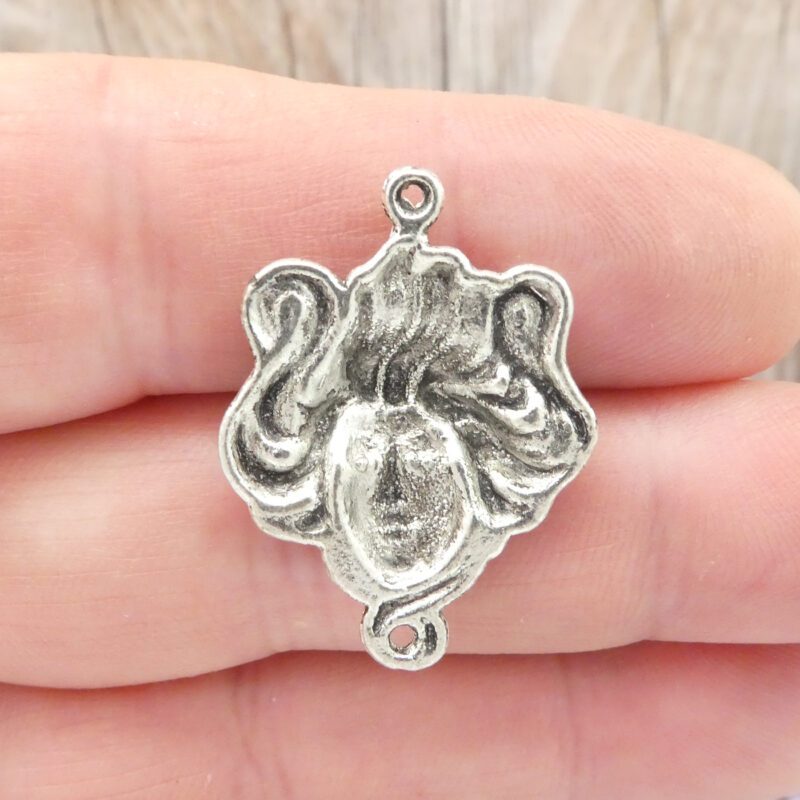3 Silver Medusa Charms Greek Mythology 31x23mm by TIJC SP0871 - Image 3