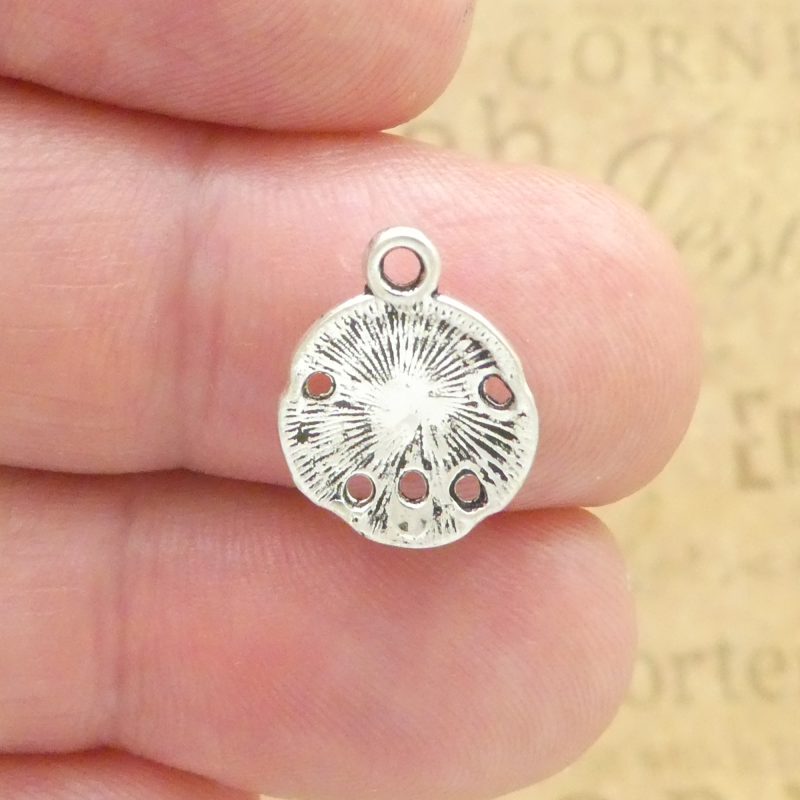 BULK 80 Silver Sand Dollar Charm by TIJC SP0984B - Image 3