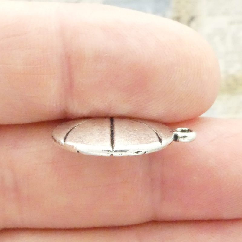 BULK 10 Silver Basketball Charm Pendant 22x19mm by TIJC SP1077B - Image 3