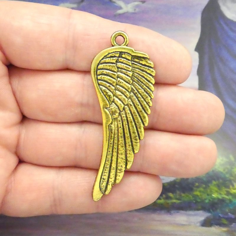 angel wing pendant gold