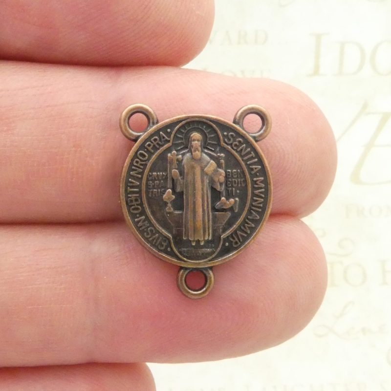 St Benedict medal rosary center for jewelry making