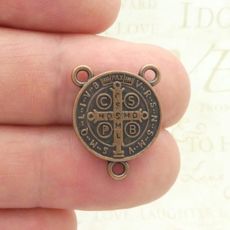 BULK 20 St Benedict Medal Rosary Centers Parts Copper by TIJC SP1570B - Image 4